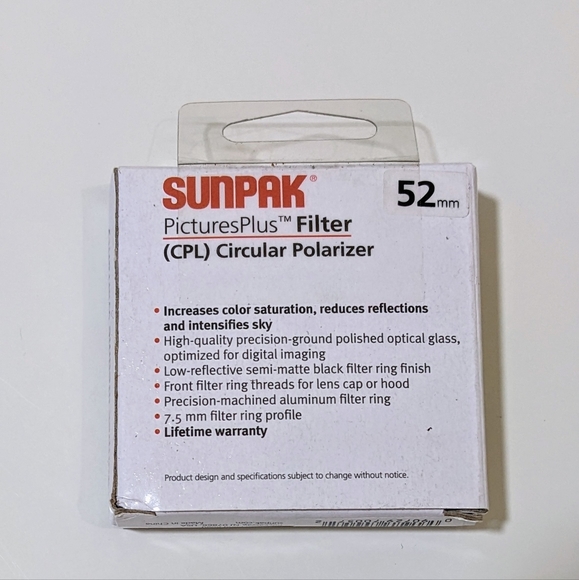 Sunpak PicturesPlus Filter Circular Polarizer CPL 55mm. - Picture 3 of 4
